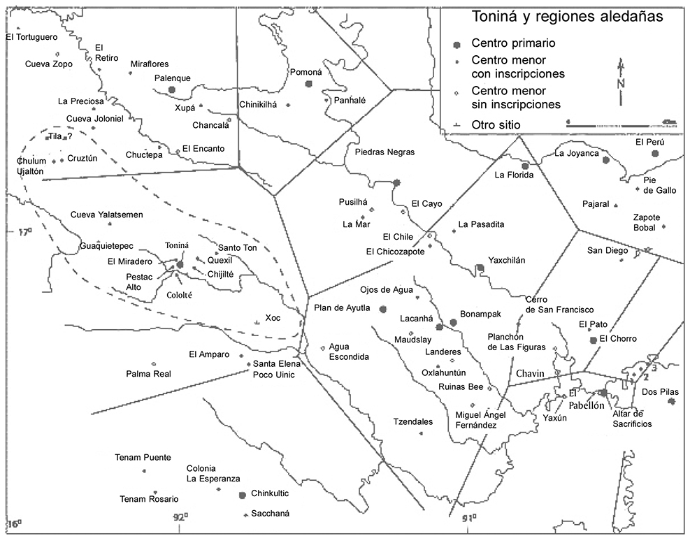 Mapa: Toniná y sus regiones aledañas