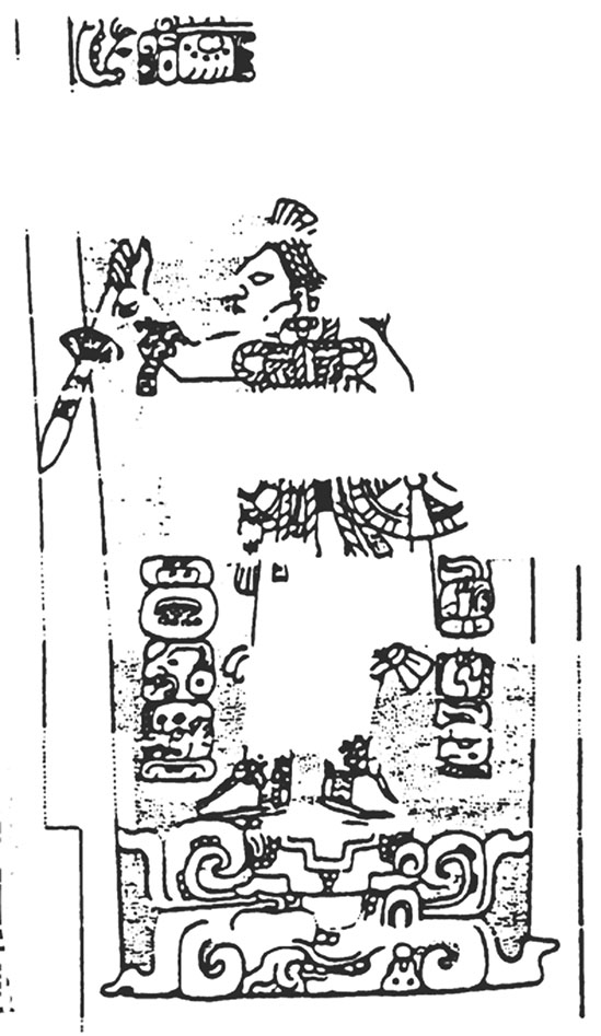Figura 7. Jamba noreste del Templo 18 de Copán (Grube y Schele, 1990).