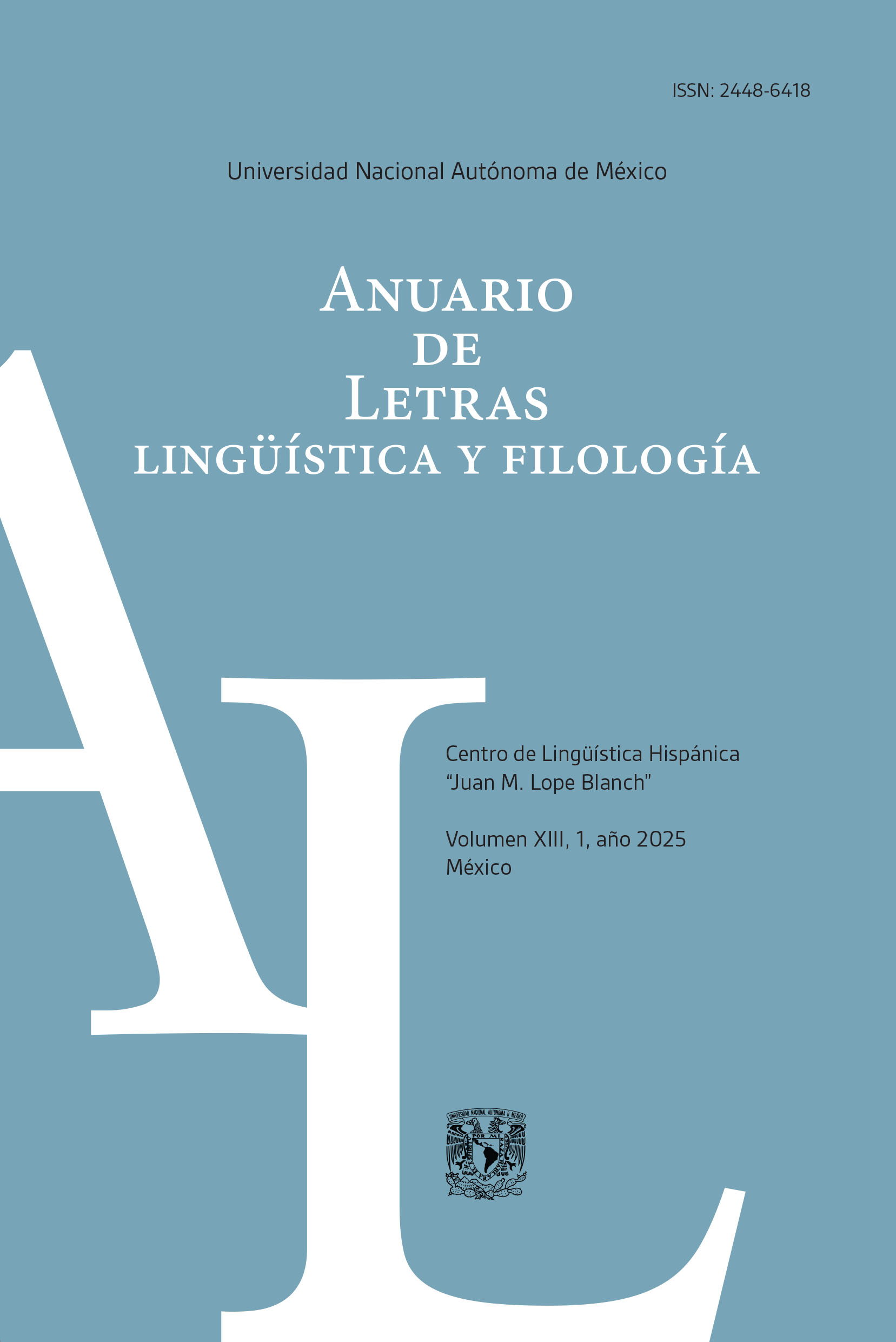 Portada revista Anuario de Letras