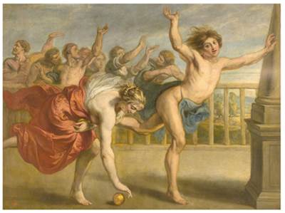 “Hipómenes y Atalanta”, Jacob Peeter Gowy, 1636-1638, óleo sobre lienzo.